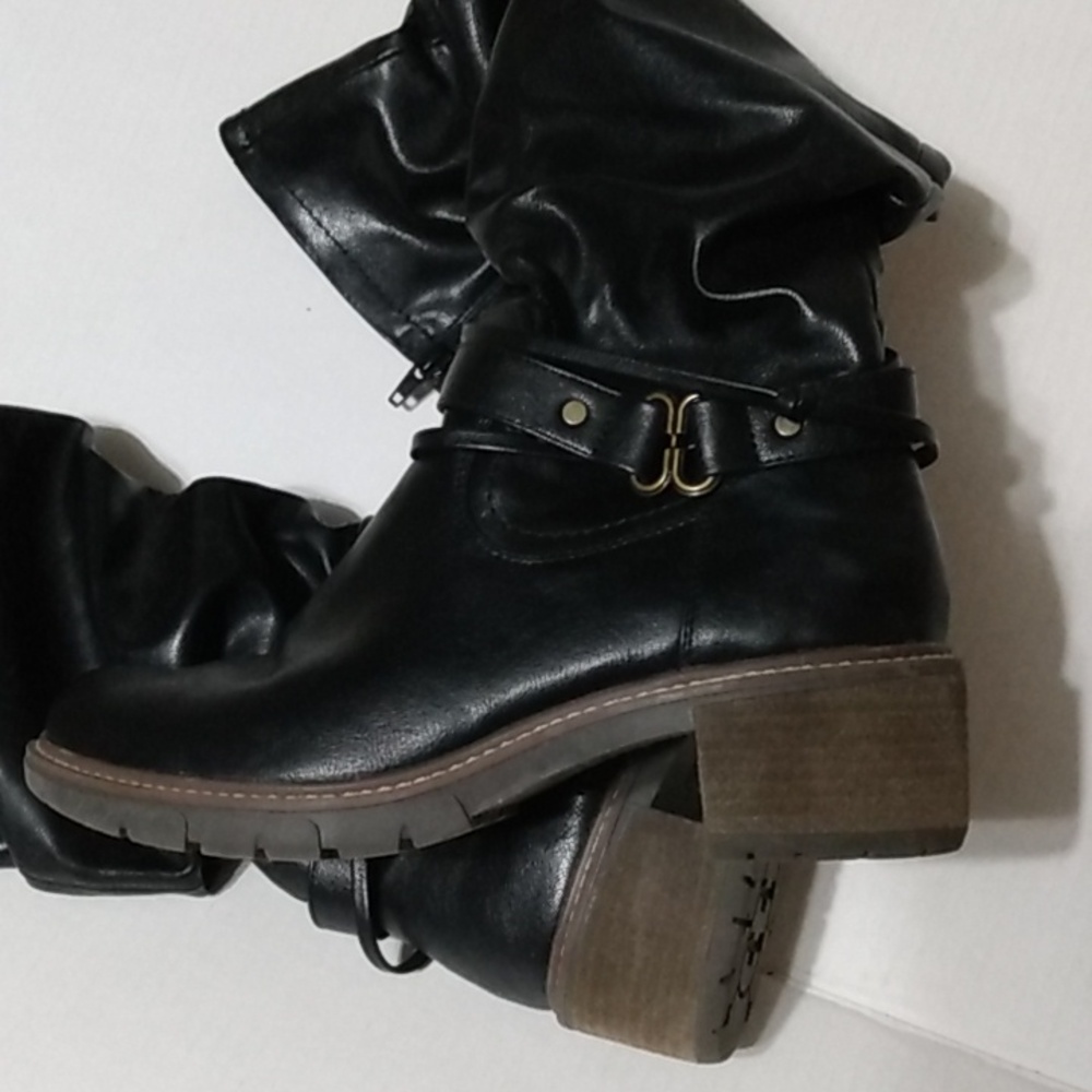 Tall Black Slouch  White Mountain crammers Boot 8.5 - Picture 13 of 16